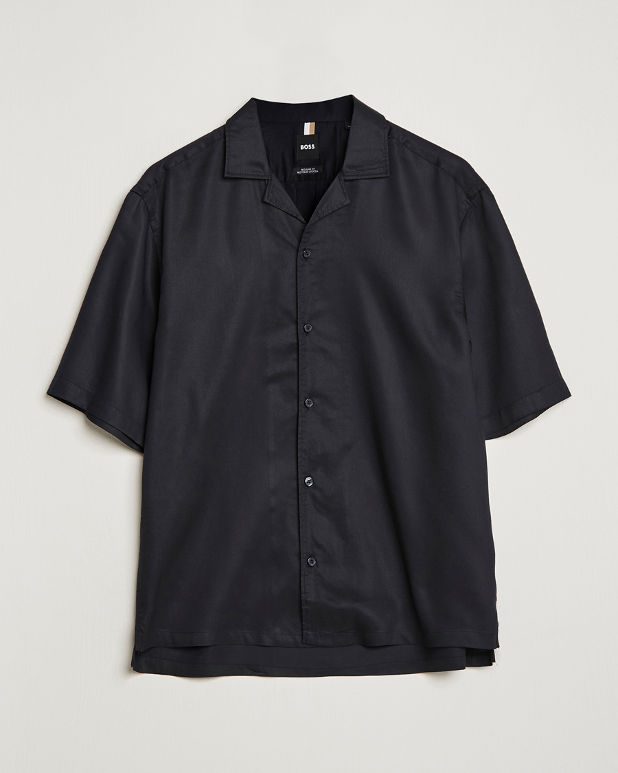 Homme | Chemises | BOSS BLACK | Lars Resort Collar Short Sleeve Black