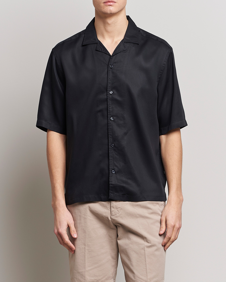 Homme | Chemises | BOSS BLACK | Lars Resort Collar Short Sleeve Black