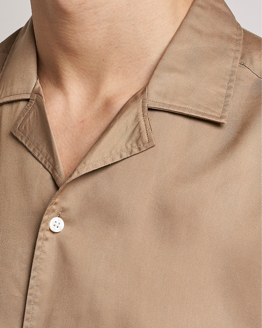Homme | Chemises | BOSS BLACK | Lars Resort Collar Short Sleeve Medium Beige