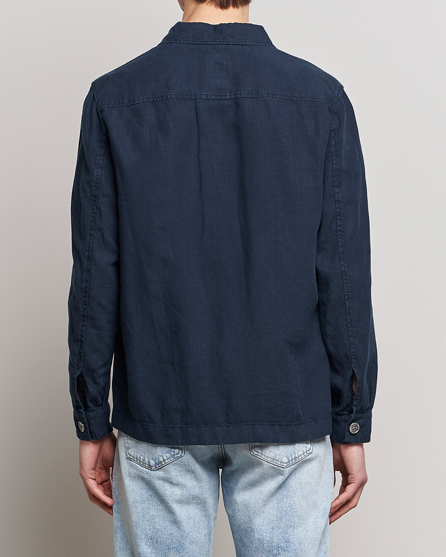 Homme | Chemises | BOSS BLACK | Carper Linen Overshirt Dark Blue