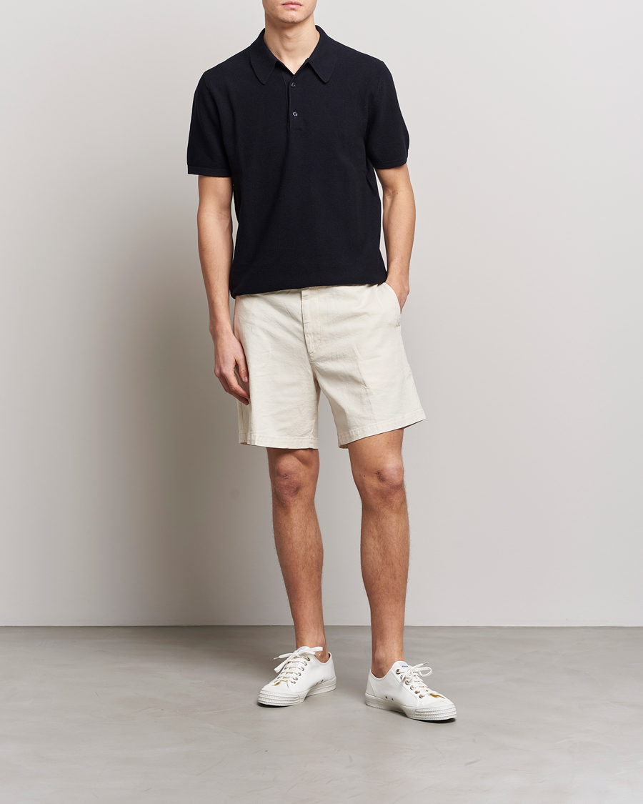 Homme | Shorts | BOSS BLACK | Karlos Cotton/Linen Shorts Open White