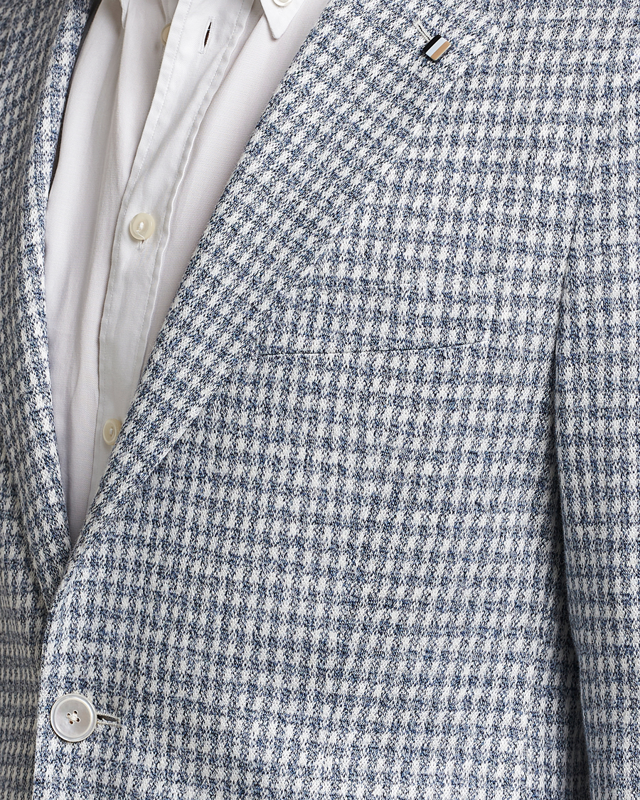 Homme | Blazers | BOSS BLACK | Hanry Linen/Cotton Structured Blazer Open Blue