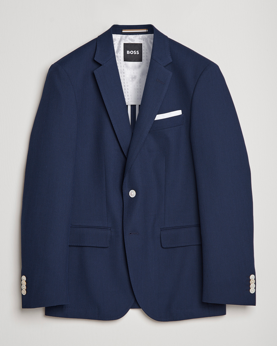Homme | Blazers | BOSS BLACK | Hutson Wool/Cotton Club Blazer Dark Blue