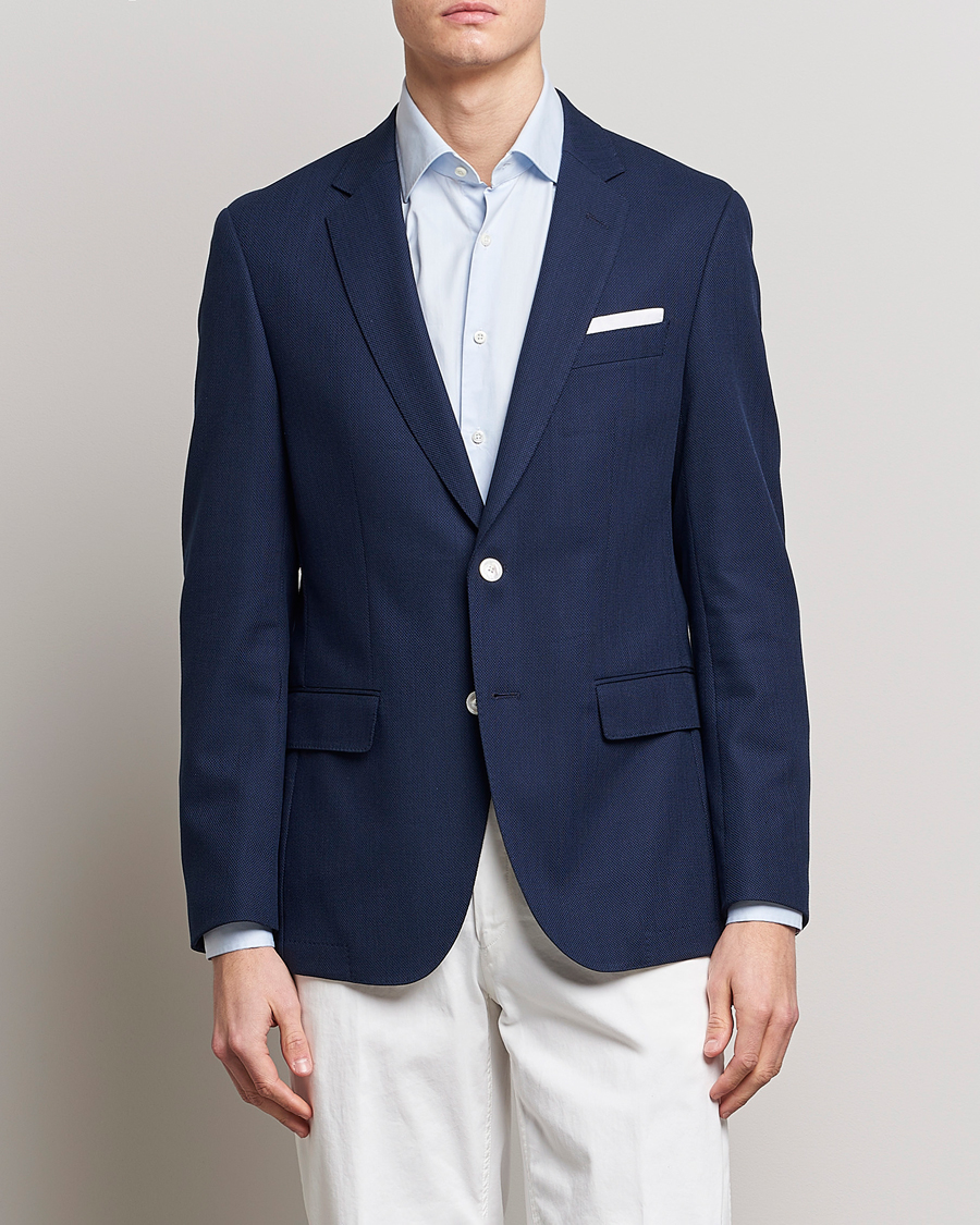 Homme | Blazers | BOSS BLACK | Hutson Wool/Cotton Club Blazer Dark Blue