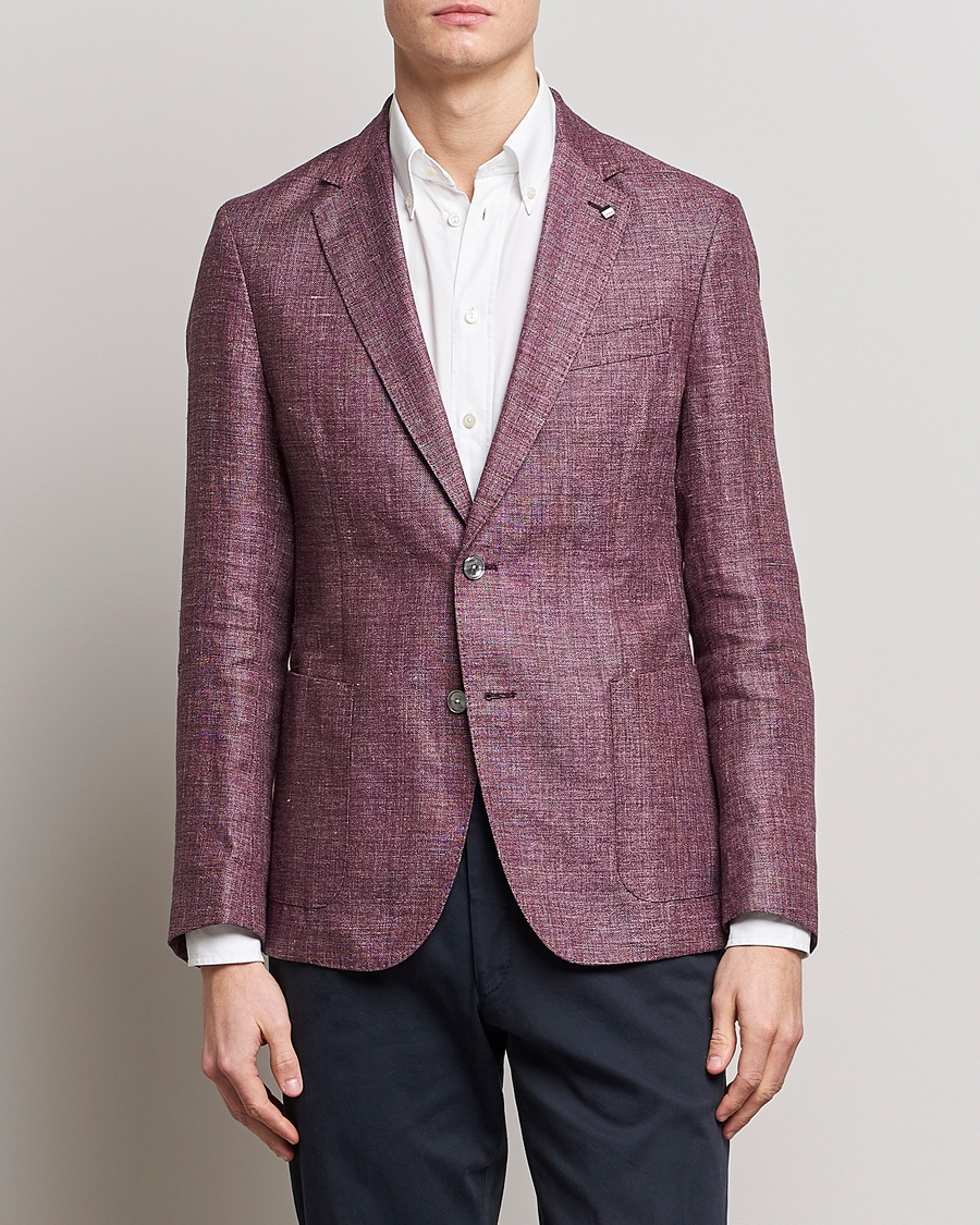 Homme | Blazers | BOSS BLACK | Hanry Linen/Wool Blazer Dark Red