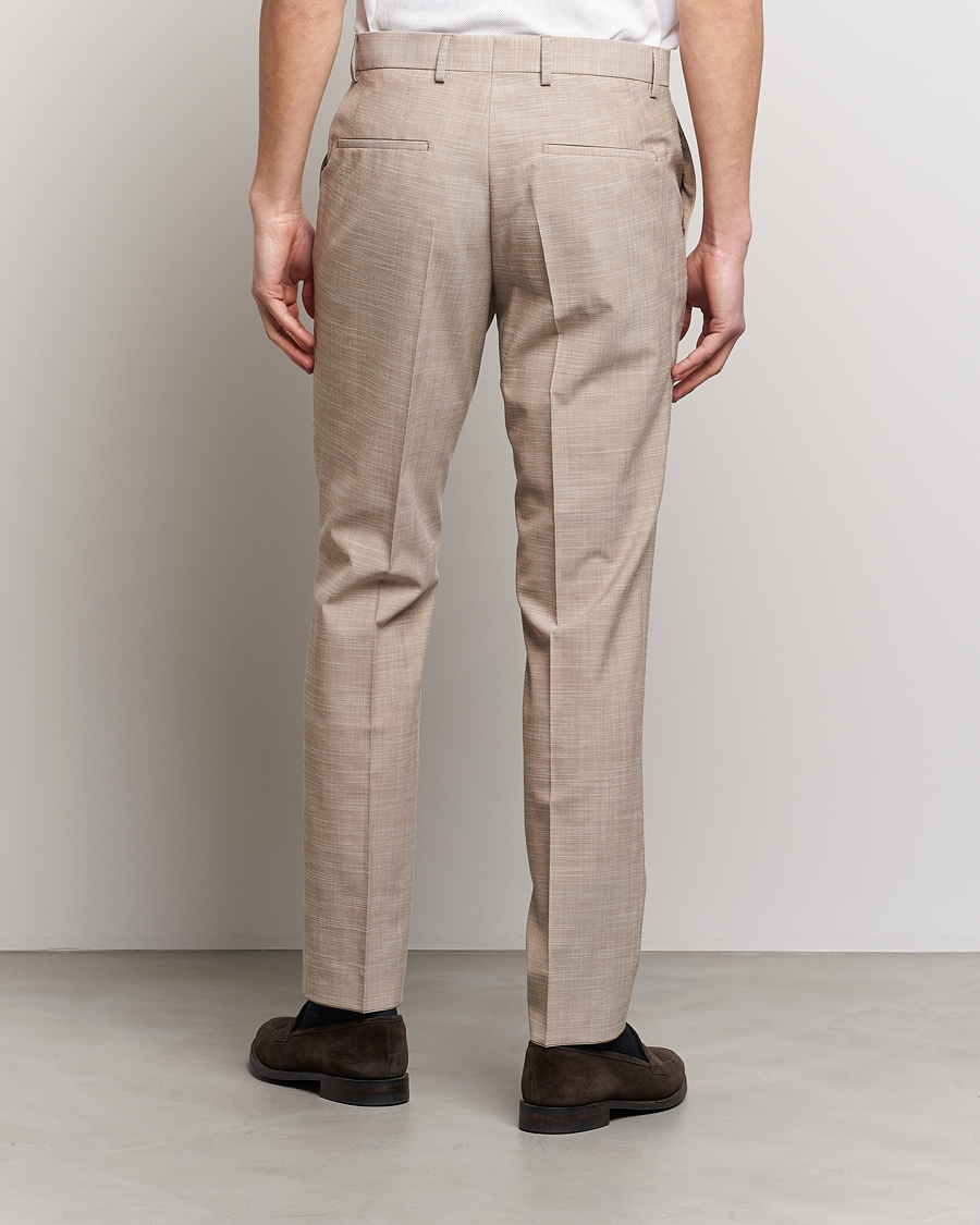 Homme | Pantalons | BOSS BLACK | Genius Wool/Cotton Pleated Trousers Light Beige