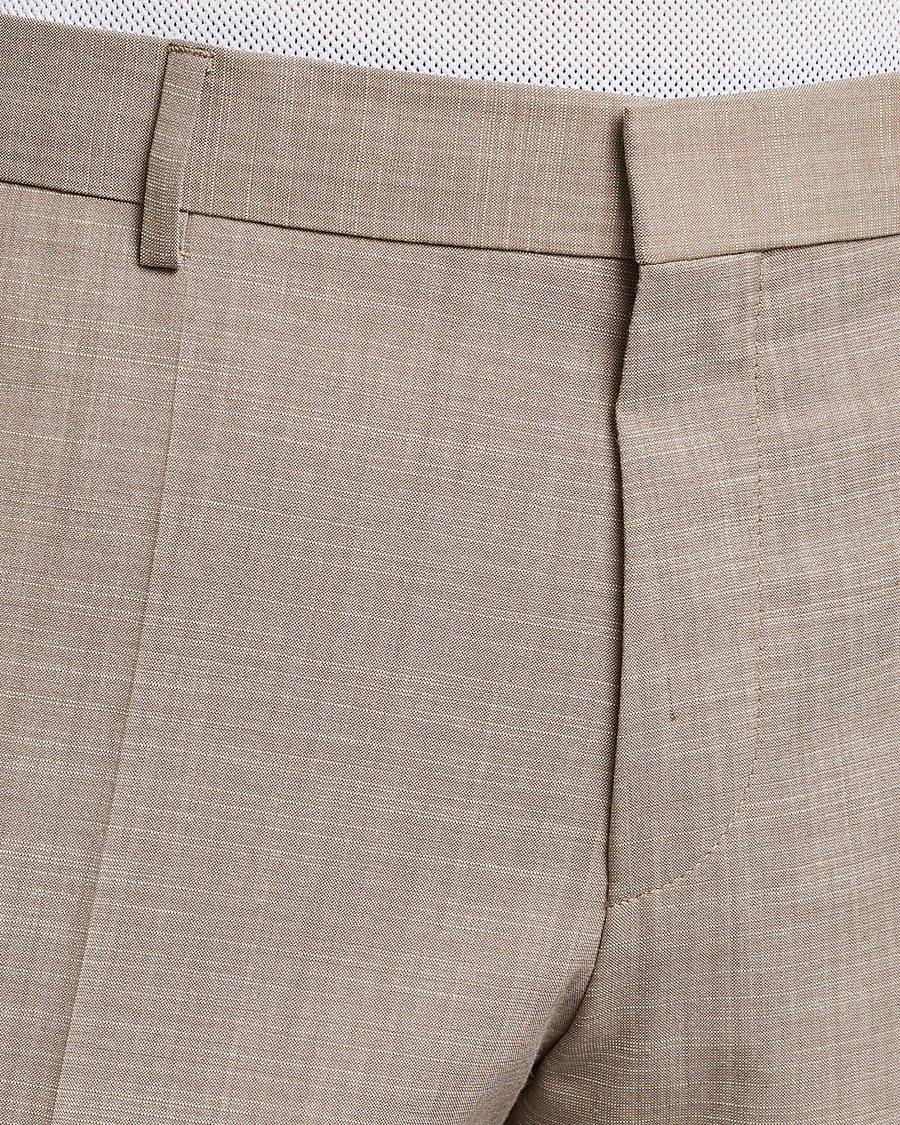 Homme | Pantalons | BOSS BLACK | Genius Wool/Cotton Pleated Trousers Light Beige