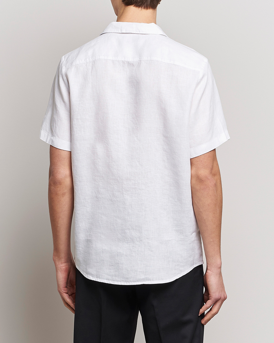 Homme | Chemises | HUGO | Ellino Short Sleeve Linen Shirt Open White
