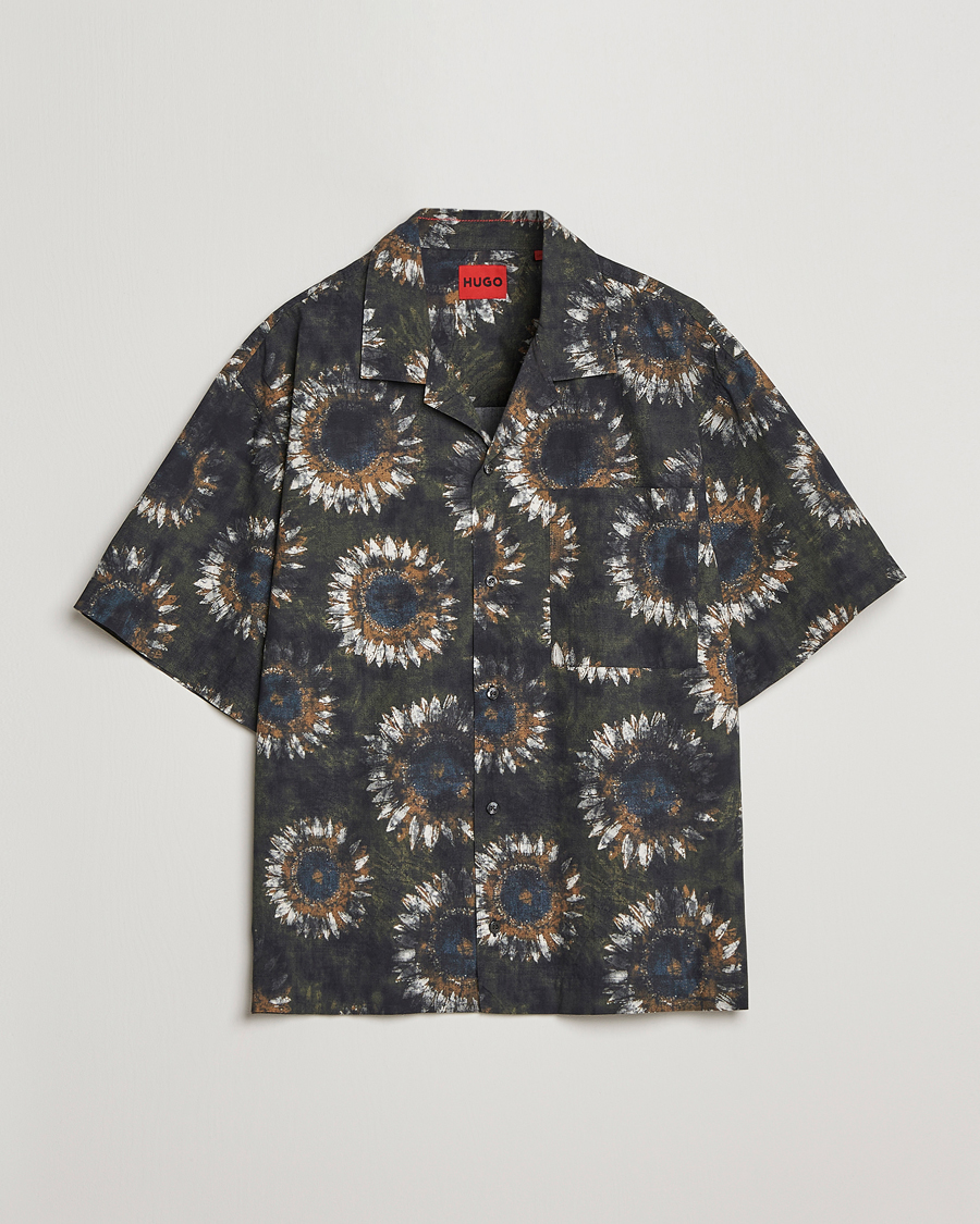 Homme | Chemises | HUGO | Egeeno Printed Resort Collar Short Sleeve Shirt Green