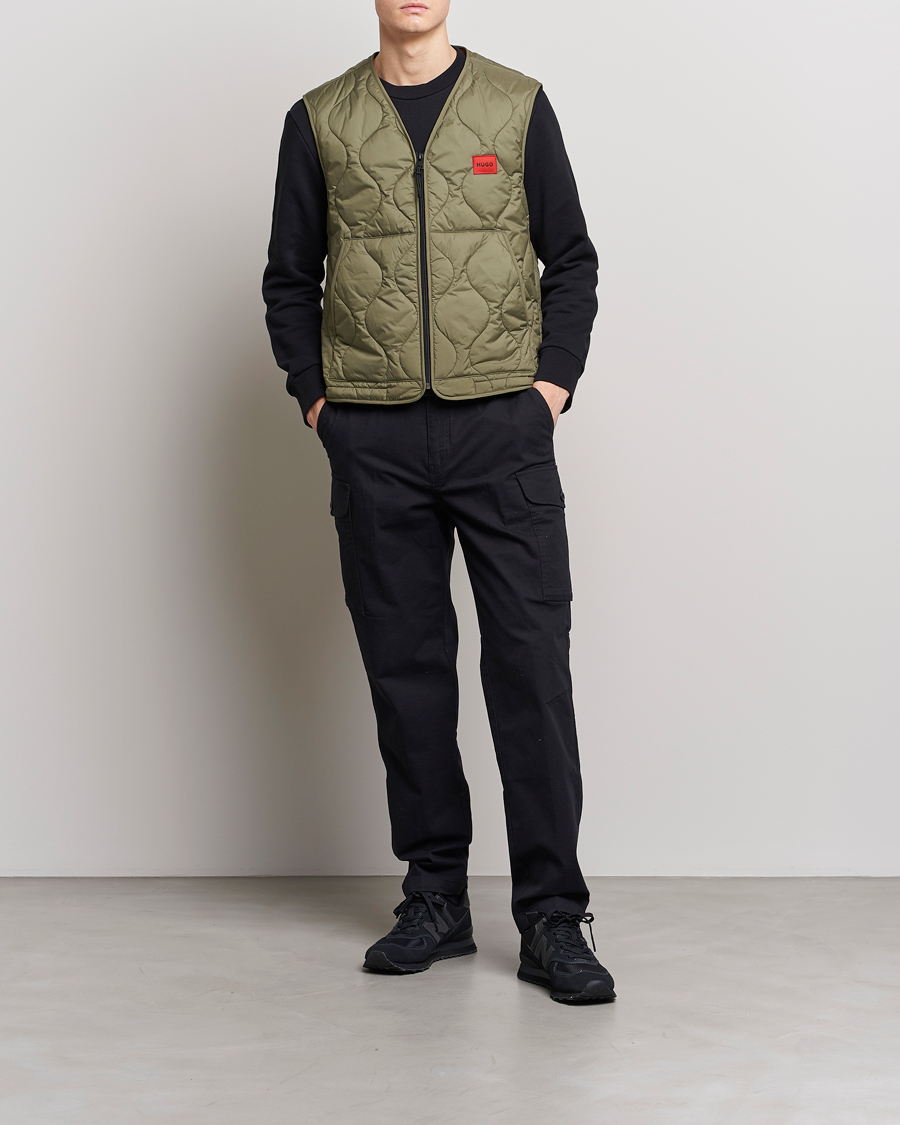 Homme | Gilets | HUGO | Bethano Onion Quilt Vest Open Green