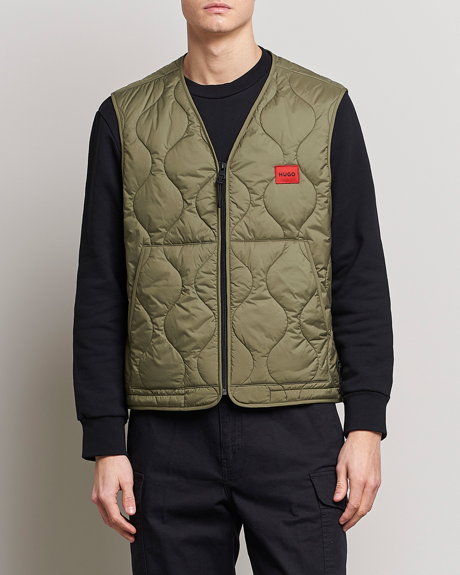 Homme | Gilets | HUGO | Bethano Onion Quilt Vest Open Green