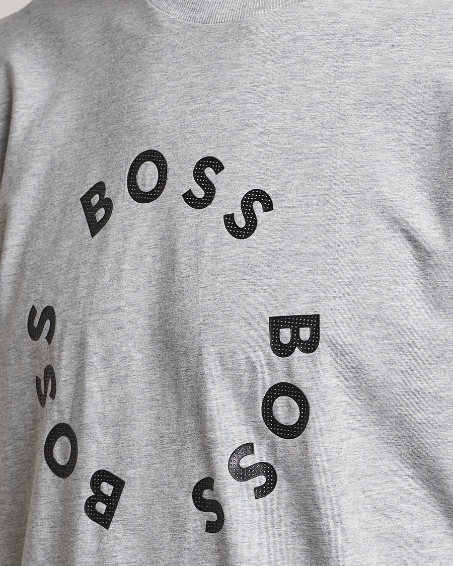 Homme | T-shirts | BOSS GREEN | Circle Logo Crew Neck T-Shirt Light Grey