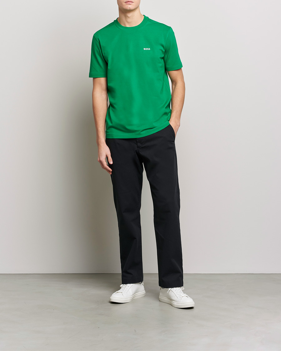 Homme | T-shirts | BOSS GREEN | Logo Crew Neck T-Shirt Open Green