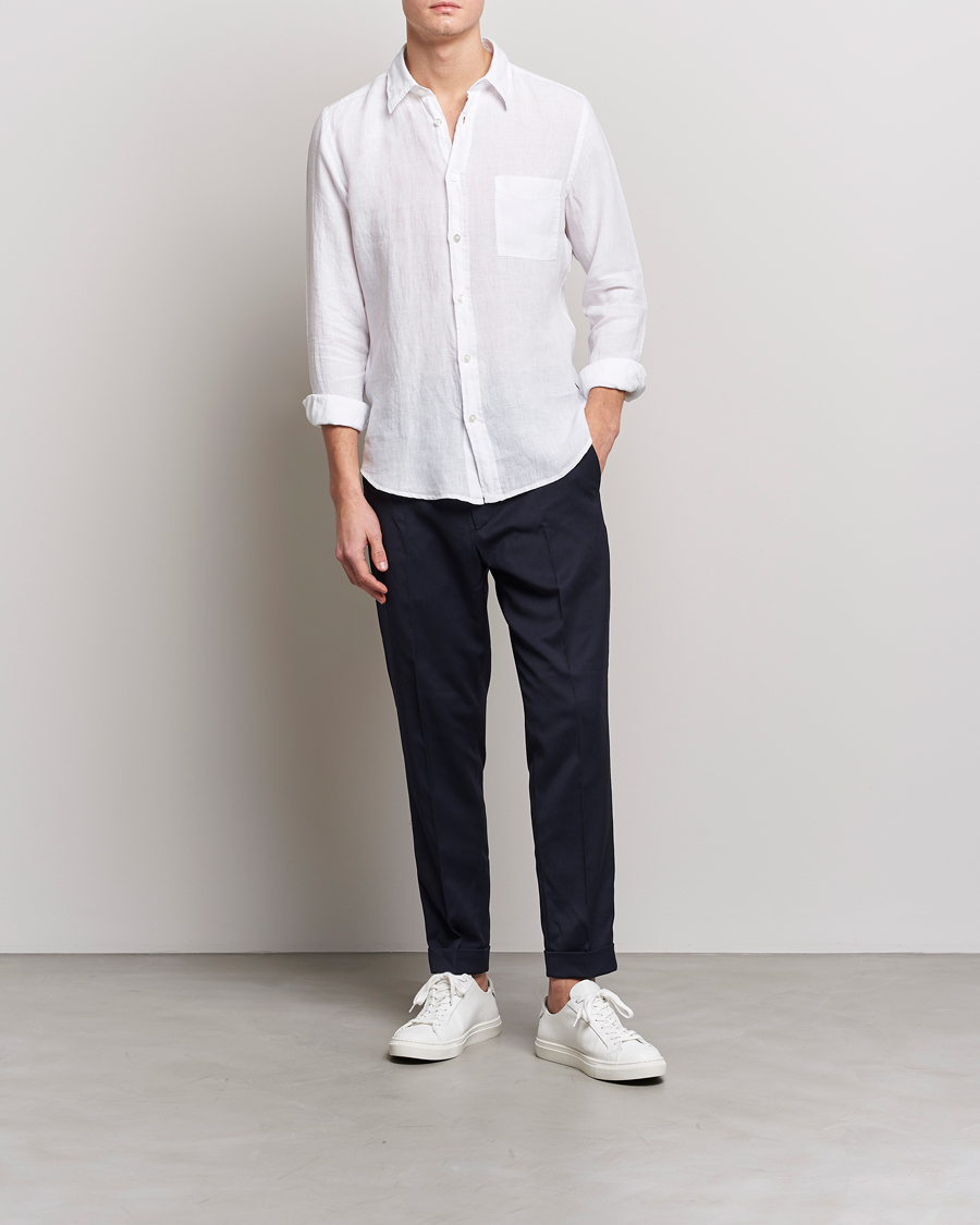 Homme | Chemises | BOSS ORANGE | Relegant Linen Shirt White