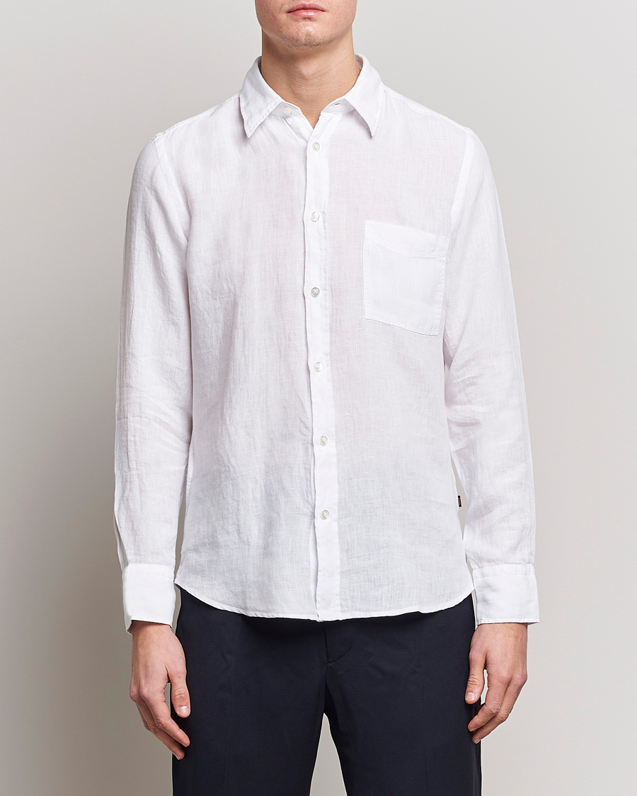 Homme | La collection lin | BOSS ORANGE | Relegant Linen Shirt White