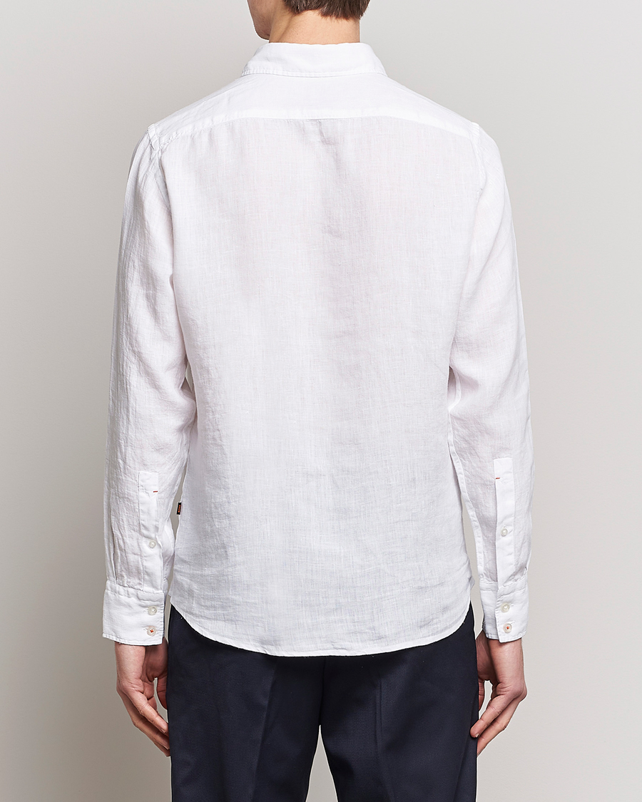 Homme | Chemises | BOSS ORANGE | Relegant Linen Shirt White