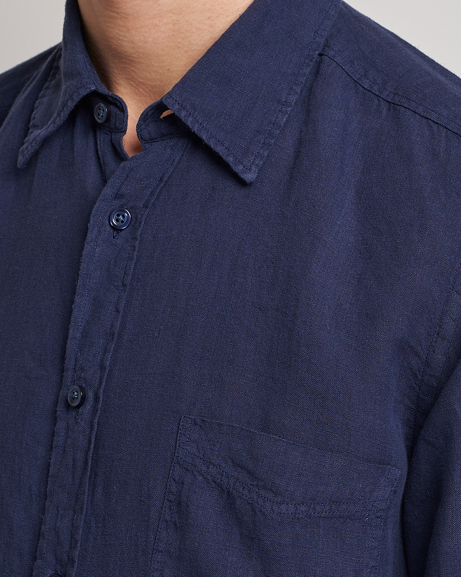 Homme | Chemises | BOSS ORANGE | Relegant Linen Shirt Navy