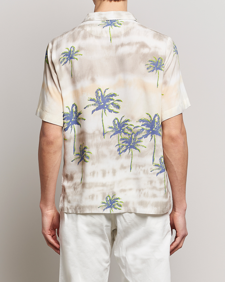 Homme | Chemises | BOSS ORANGE | Rayer Resort Collar Printed Short Sleeve Shirt Bei