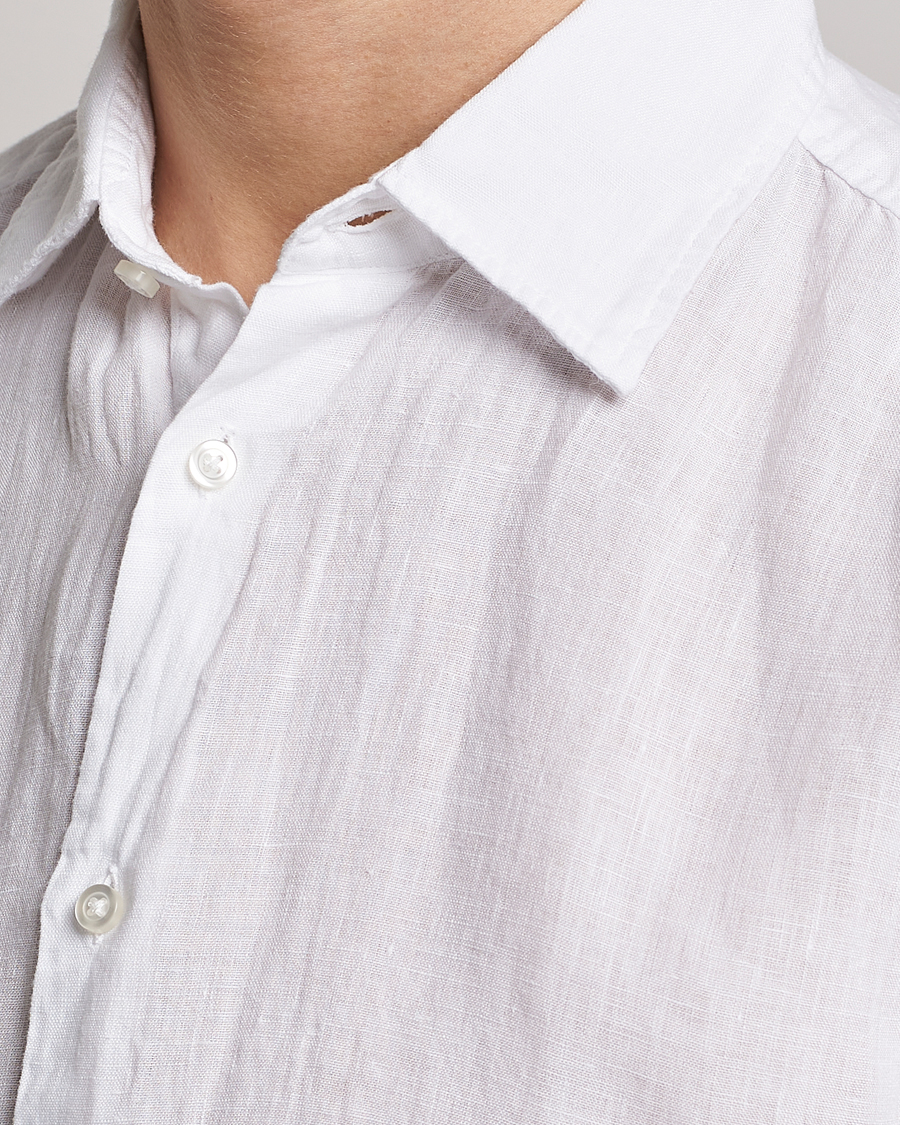 Homme | Chemises | BOSS ORANGE | Rash Linen Short Sleeve Shirt White