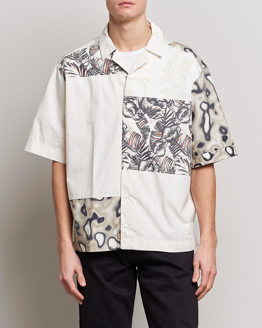 Homme | Chemises | BOSS ORANGE | Lapis Resort Collar Printed Short Sleeve Shirt Bei