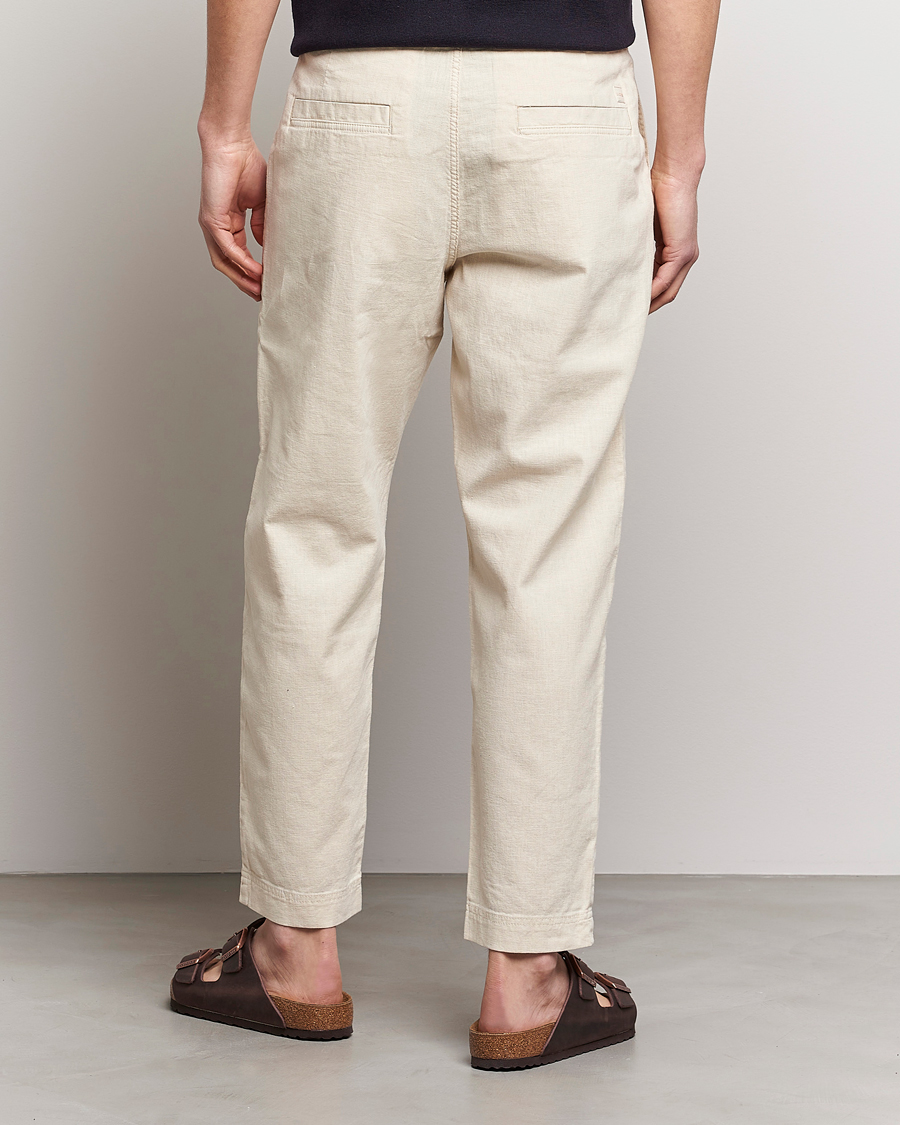 Homme | Pantalons | BOSS ORANGE | Sisla Cotton/Linen Drawstring Pants Light Beige