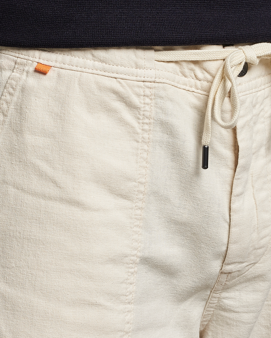 Homme | Shorts | BOSS ORANGE | Sisla Cotton/Linen Drawstring Shorts Light Beige