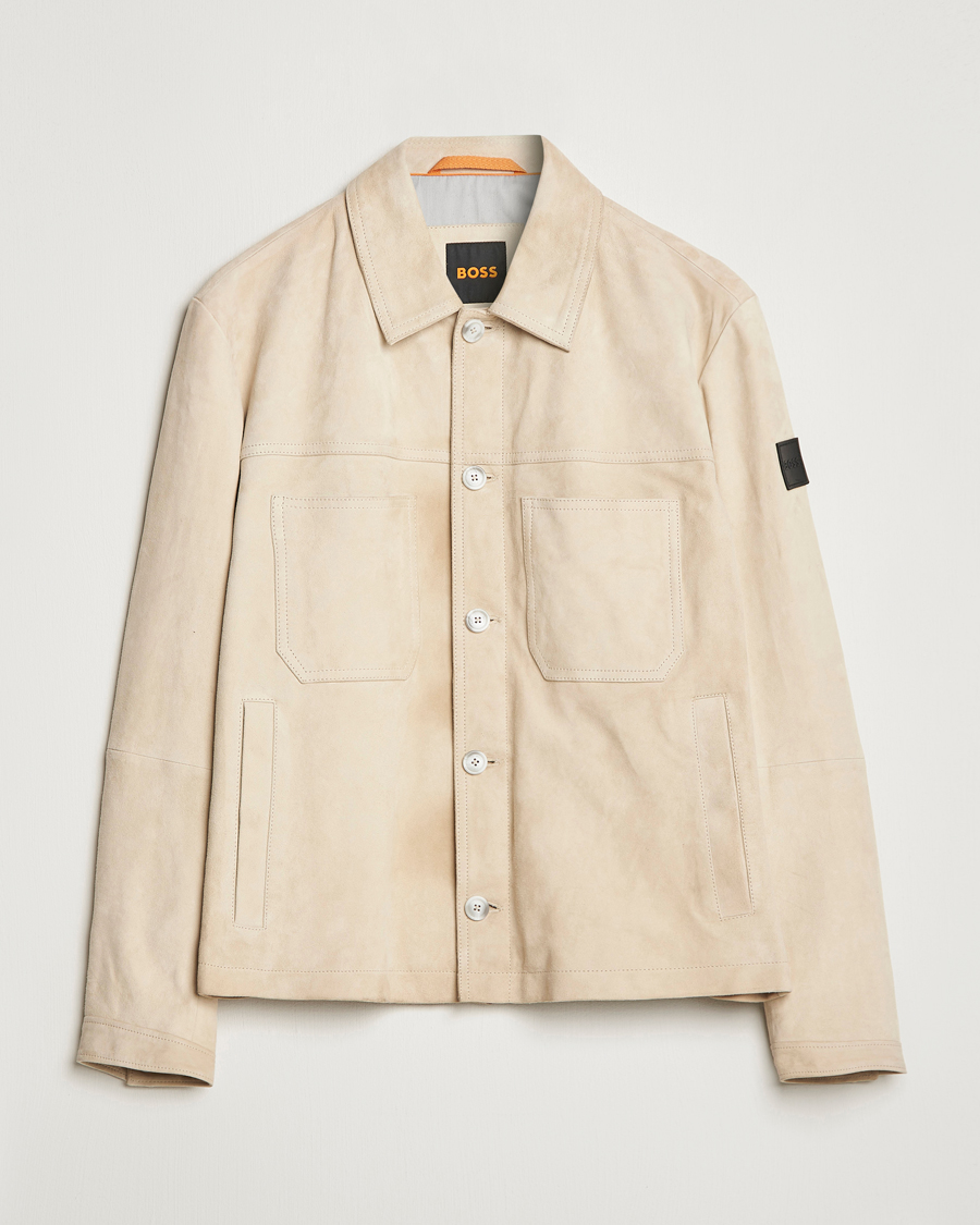 Homme | Manteaux Et Vestes | BOSS ORANGE | Jaked Suede Jacket Light Beige