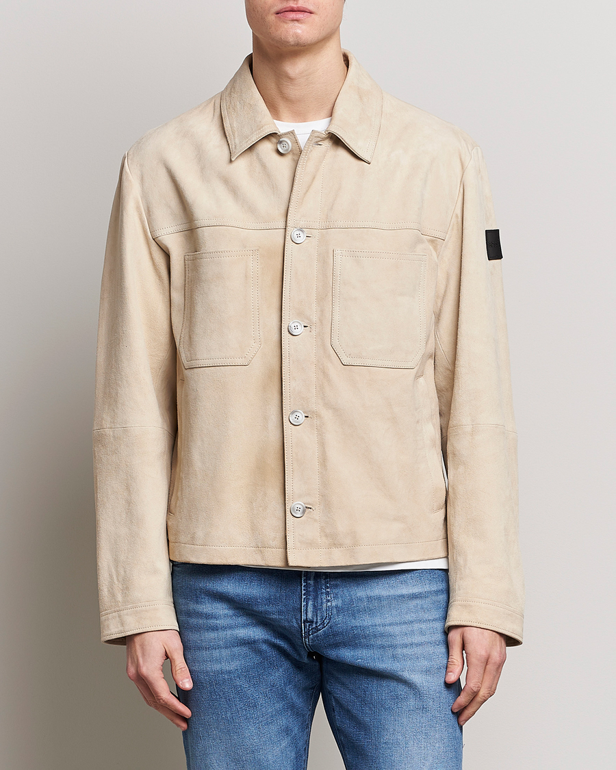 Homme | Manteaux Et Vestes | BOSS ORANGE | Jaked Suede Jacket Light Beige