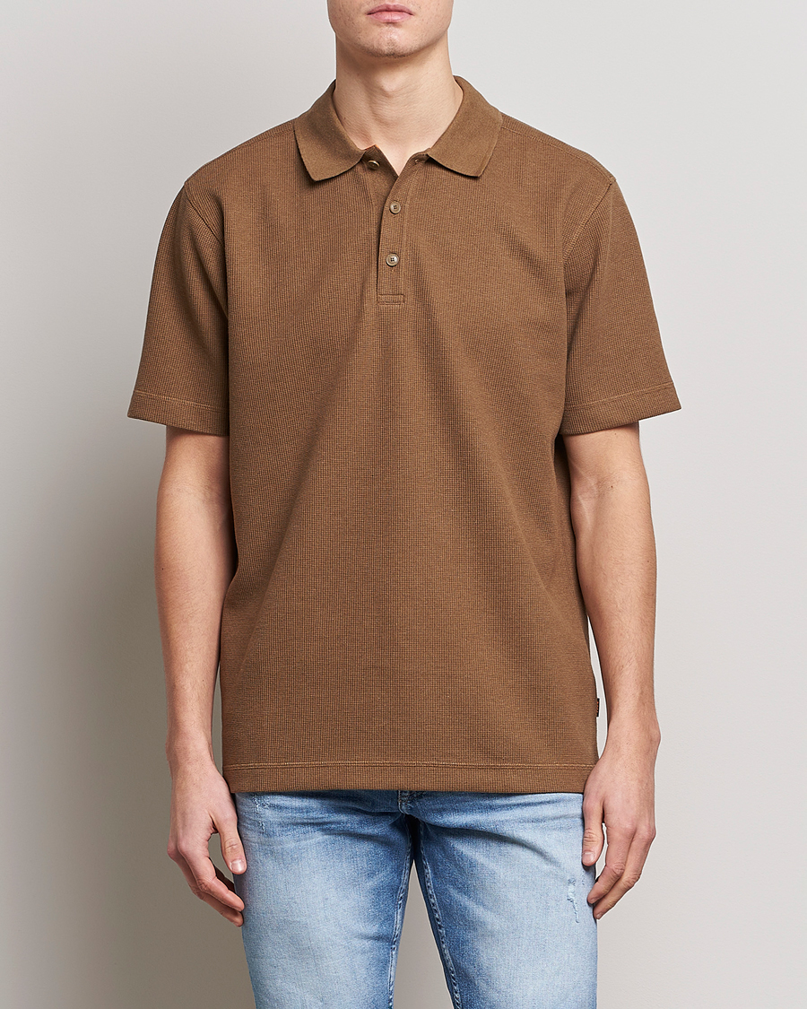 Homme | Polos | BOSS ORANGE | Petempesto Knitted Polo Open Beige