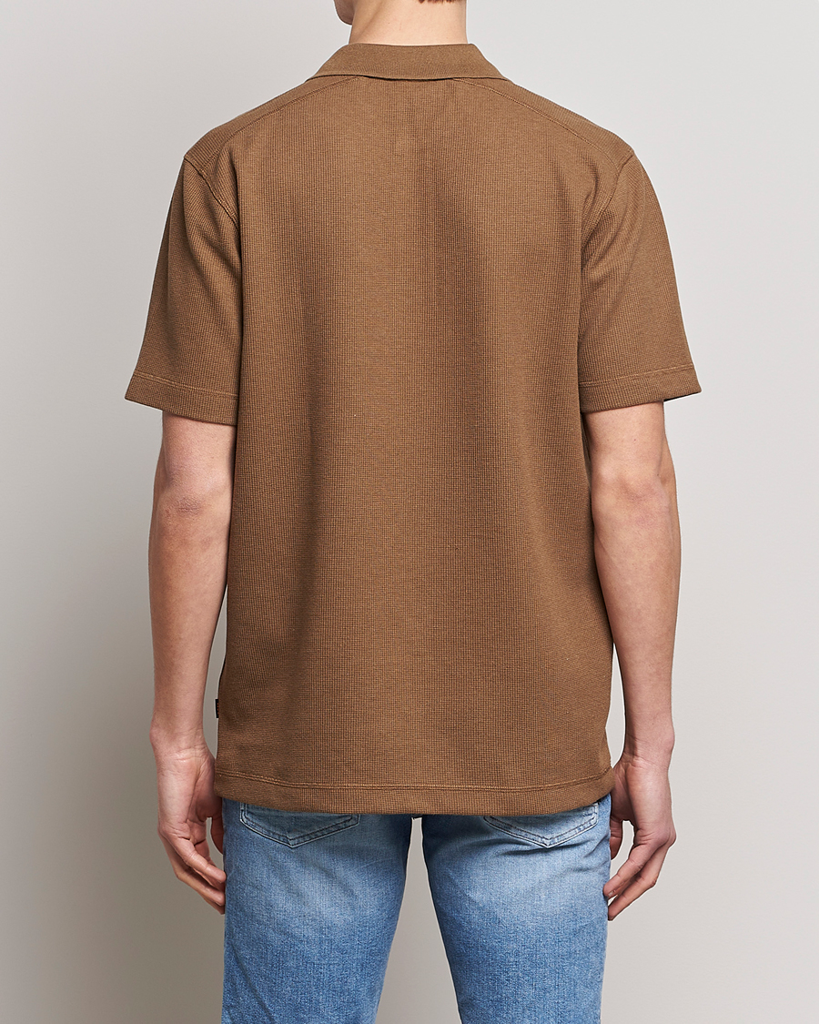 Homme | Polos | BOSS ORANGE | Petempesto Knitted Polo Open Beige