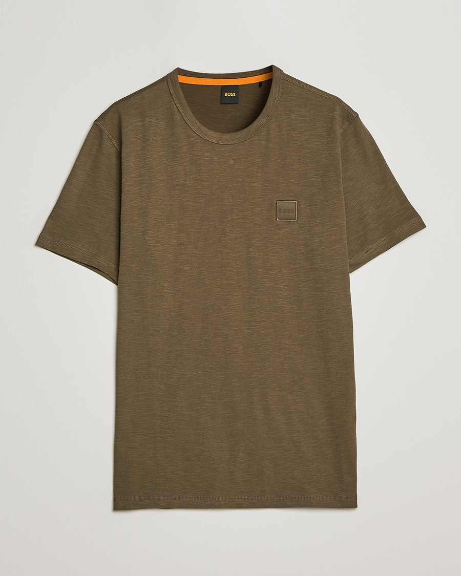 Homme | T-shirts | BOSS ORANGE | Tegood Slub Crew Neck T-Shirt Dark Green