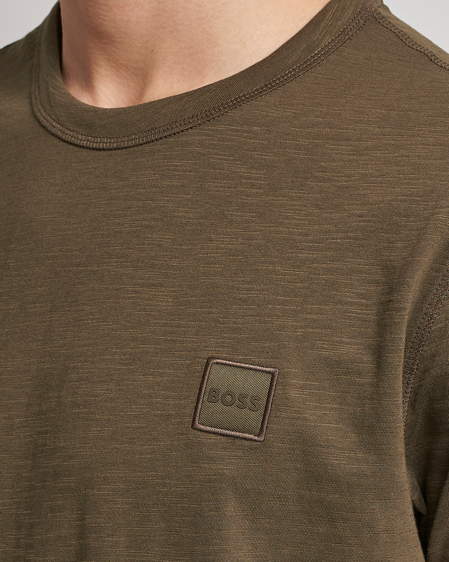 Homme | T-shirts | BOSS ORANGE | Tegood Slub Crew Neck T-Shirt Dark Green