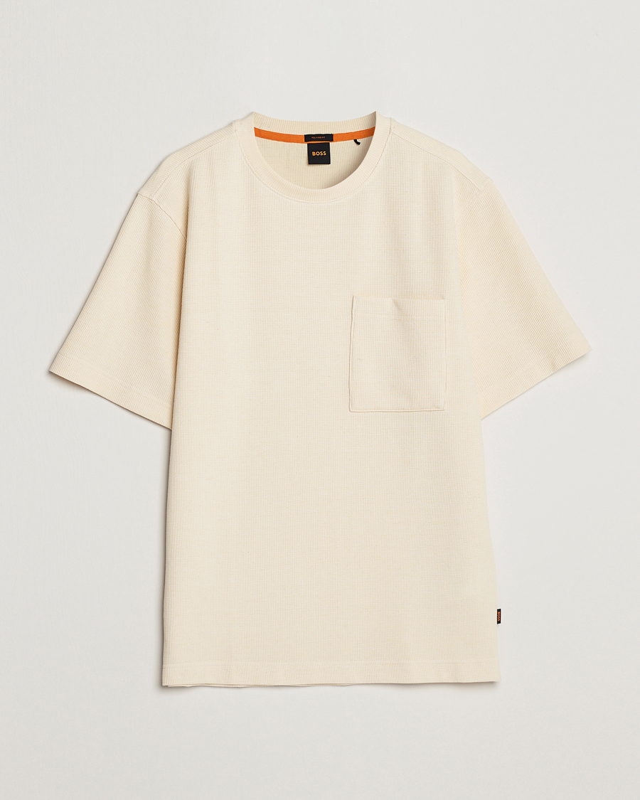 Homme | T-shirts | BOSS ORANGE | Tempesto Knitted Crew Neck T-Shirt Light Beige