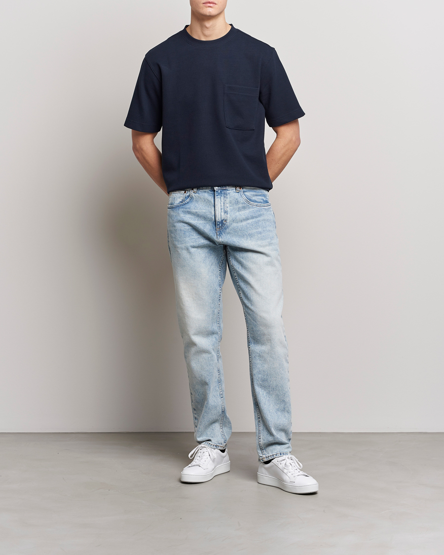 Homme | T-shirts | BOSS ORANGE | Tempesto Knitted Crew Neck T-Shirt Dark Blue