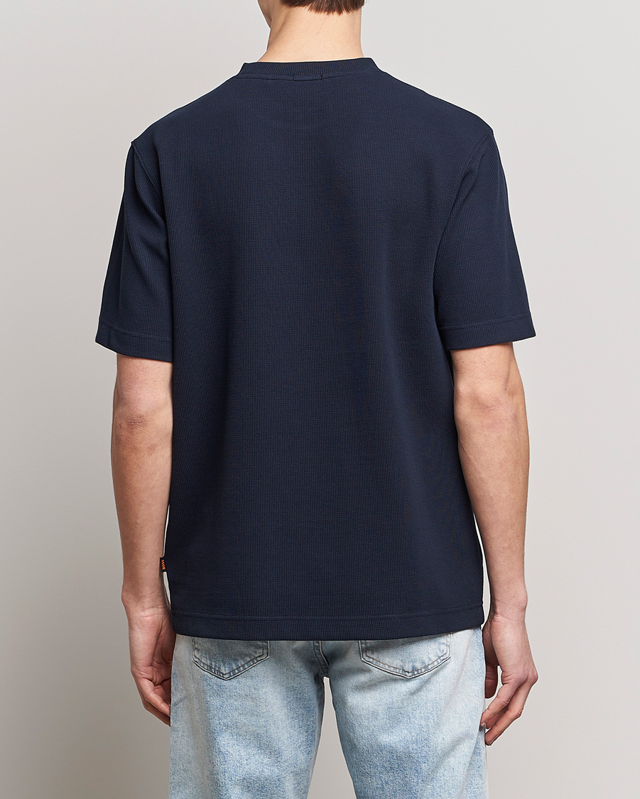 Homme | T-shirts | BOSS ORANGE | Tempesto Knitted Crew Neck T-Shirt Dark Blue