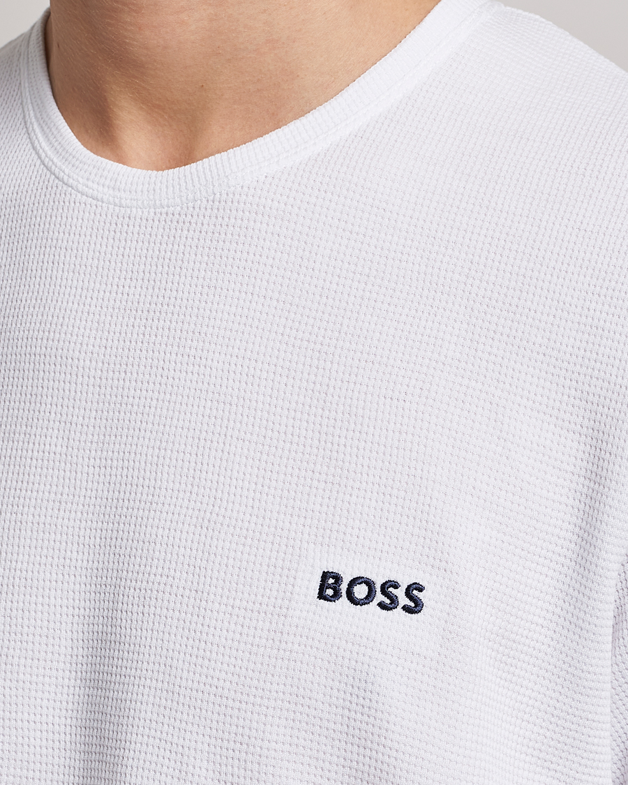 Homme | T-shirts | BOSS BLACK | Waffle Logo Crew Neck T-Shirt Open White