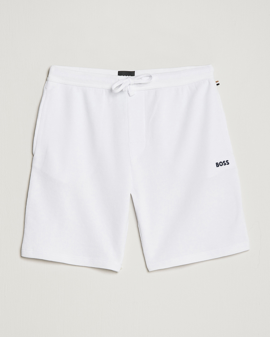 Homme | Shorts | BOSS BLACK | Waffle Logo Shorts Open White