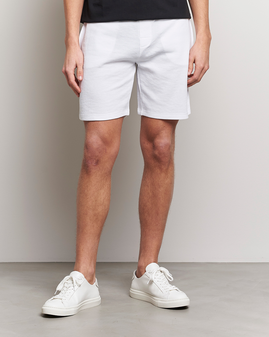 Homme | Shorts | BOSS BLACK | Waffle Logo Shorts Open White