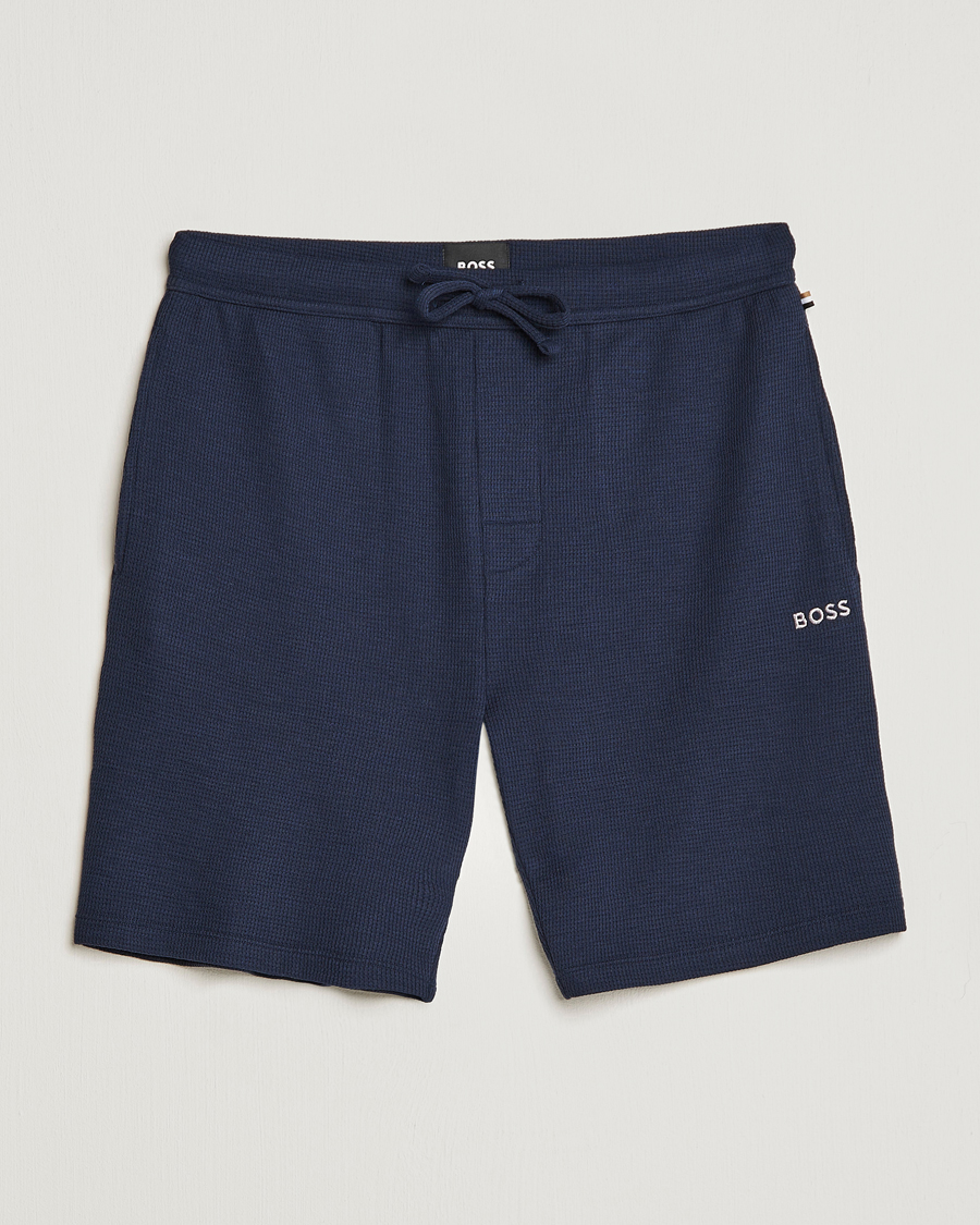 Homme | Shorts | BOSS BLACK | Waffle Logo Shorts Dark Blue