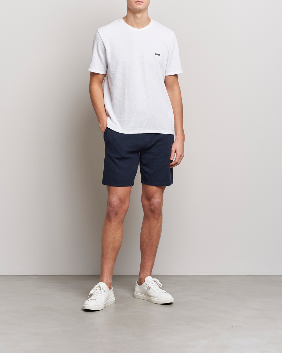 Homme | Shorts | BOSS BLACK | Waffle Logo Shorts Dark Blue