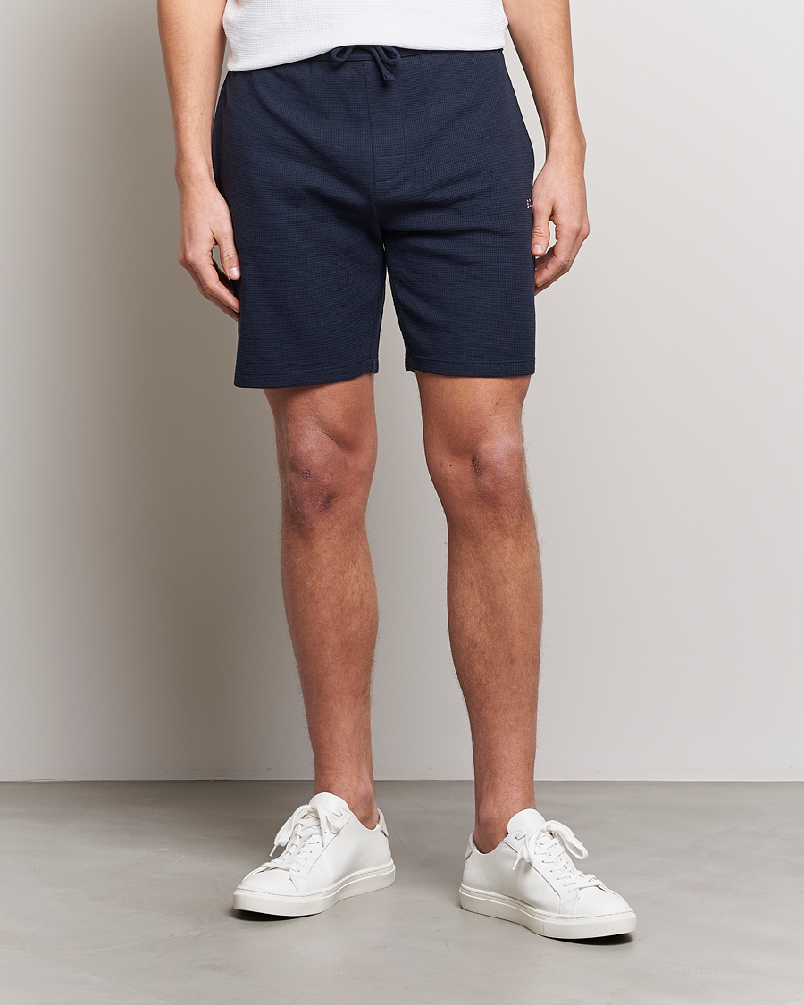 Homme | Shorts | BOSS BLACK | Waffle Logo Shorts Dark Blue