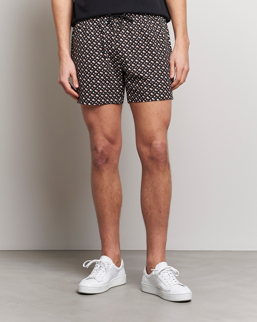 Homme | Maillots De Bain | BOSS BLACK | Manu Monogram Logo Swimshorts Black
