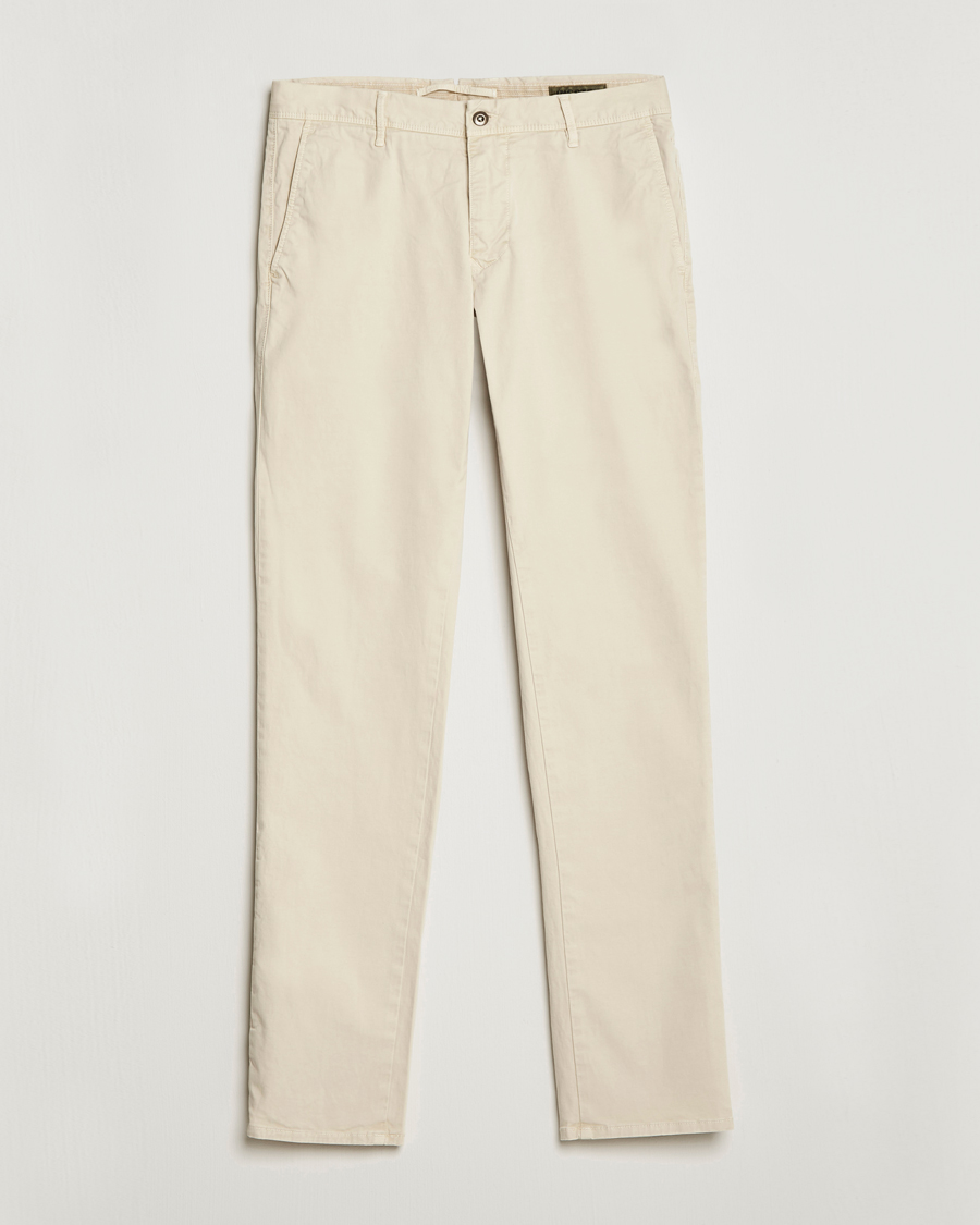 Homme | Pantalons | Incotex | Slim Fit Garment Dyed Slacks Off White