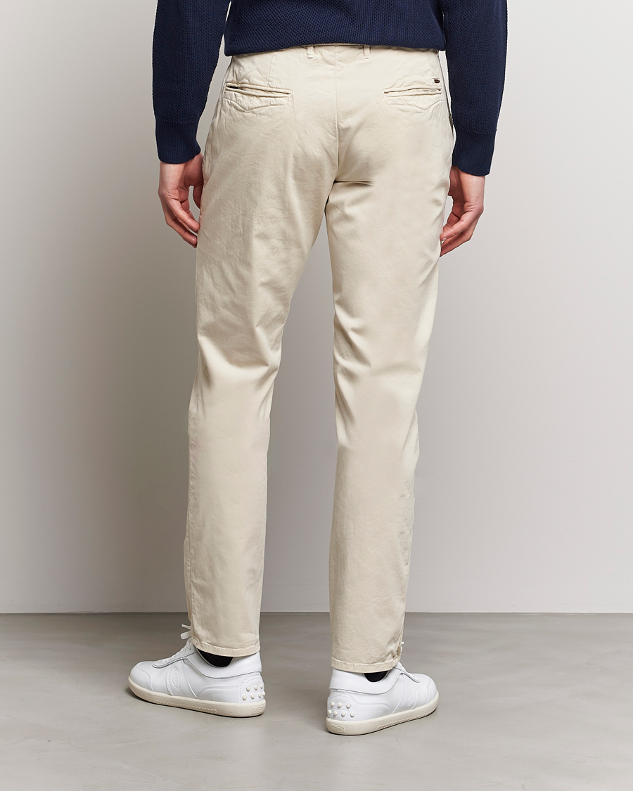 Homme | Pantalons | Incotex | Slim Fit Garment Dyed Slacks Off White