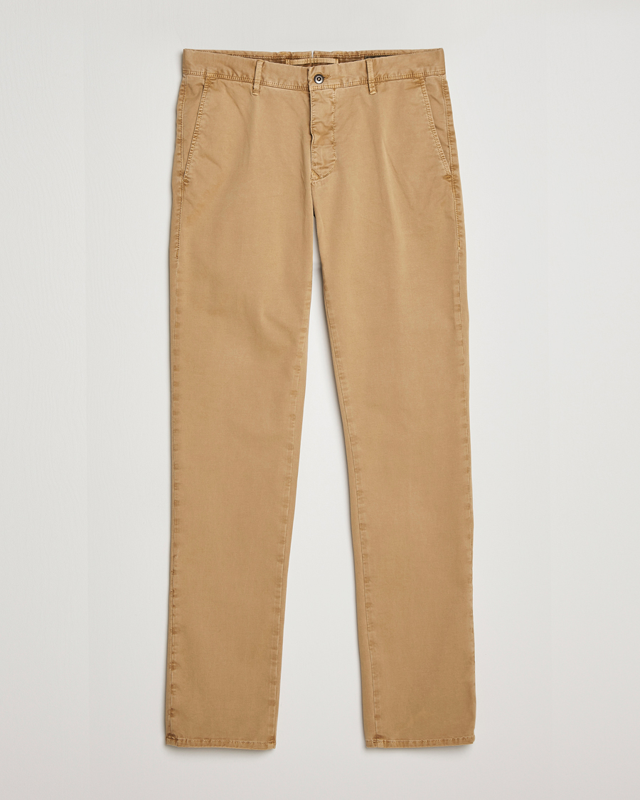 Homme | Pantalons | Incotex | Slim Fit Garment Dyed Slacks Khaki