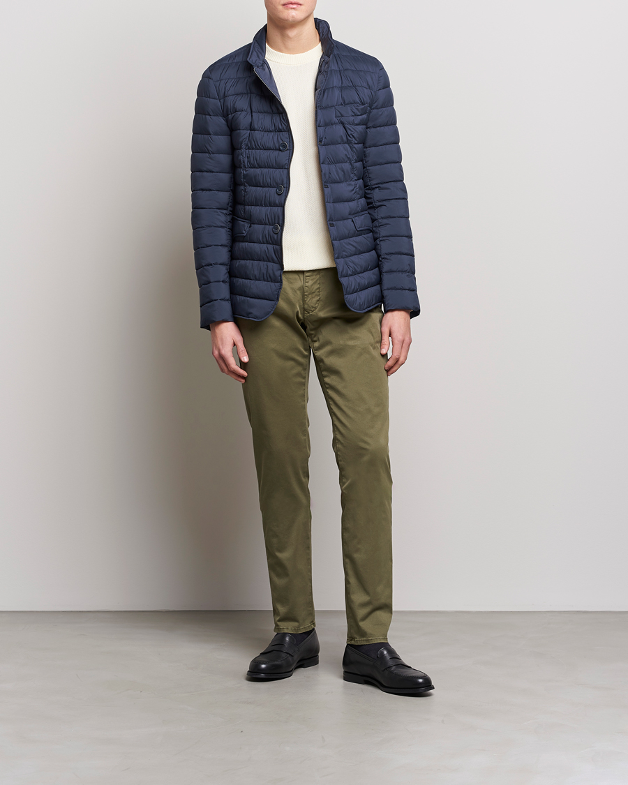 Homme | Pantalons | Incotex | Slim Fit Garment Dyed Slacks Olive