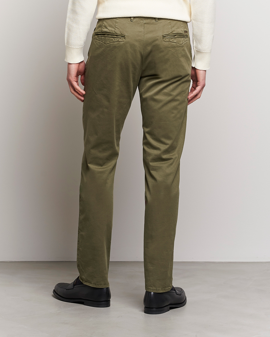 Homme | Pantalons | Incotex | Slim Fit Garment Dyed Slacks Olive