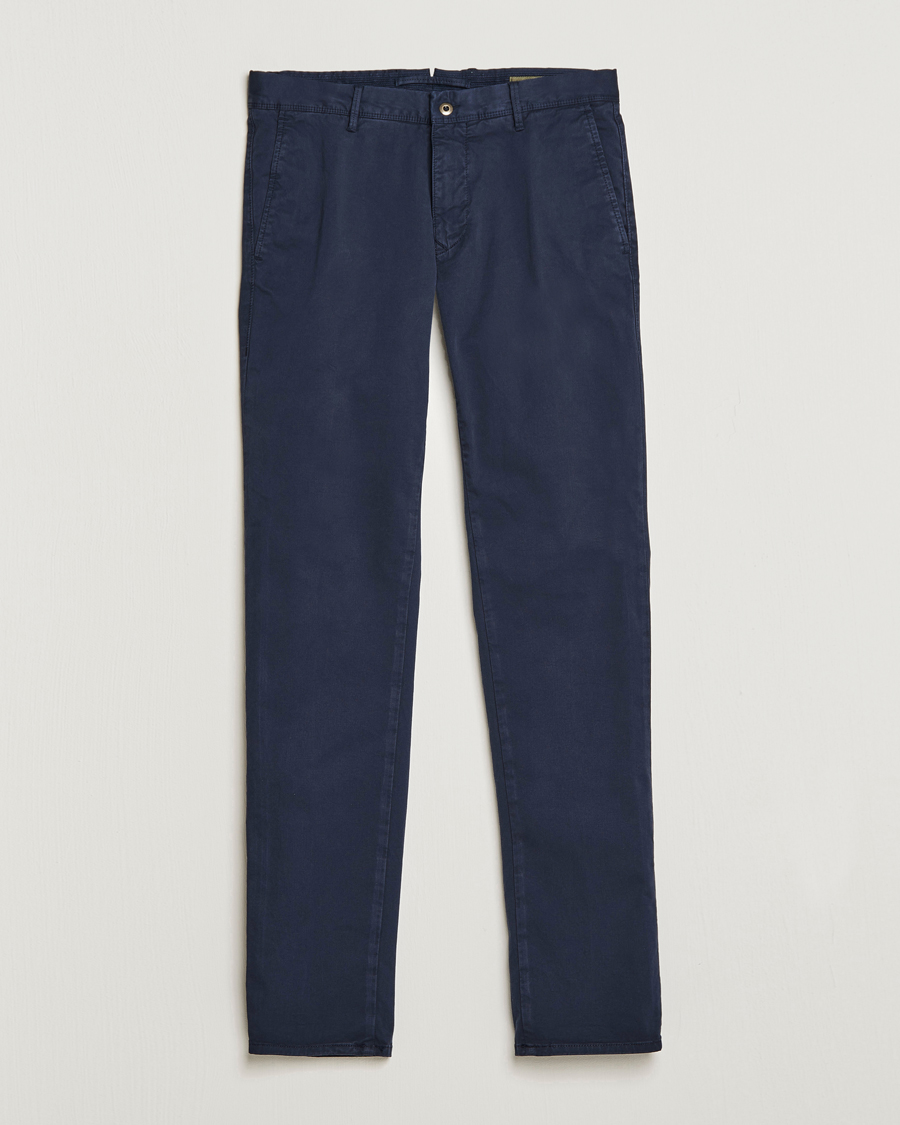 Homme | Pantalons | Incotex | Slim Fit Garment Dyed Slacks Navy