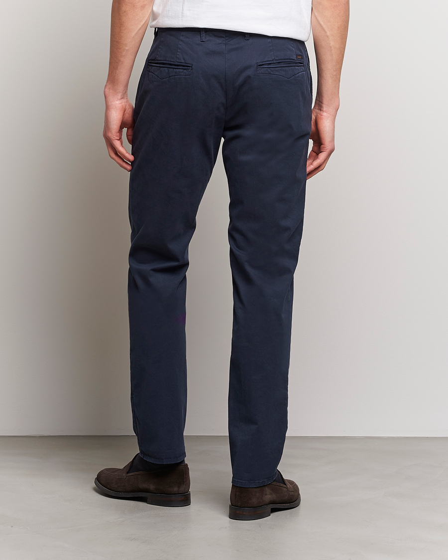 Homme | Pantalons | Incotex | Slim Fit Garment Dyed Slacks Navy