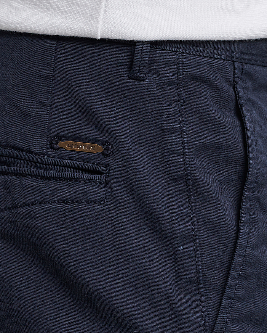 Homme | Pantalons | Incotex | Slim Fit Garment Dyed Slacks Navy